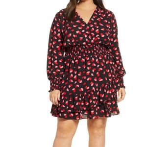 GOOD AS NEW, Michael Kors, Falling petals smocked waist long sleeve dress, XL